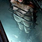 First pic of SexPreviews - Rain DeGrey blonde is bound in metal for dipping and spanking in kinky dungeon