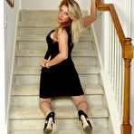 Fourth pic of [Mature NL] Steamy American MILF playing on the stairway - IWantMature.com