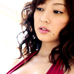 Second pic of Natsuki Ikeda Asian with big melons in red lingerie is relaxing