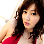 Third pic of Natsuki Ikeda Asian with big melons in red lingerie is relaxing