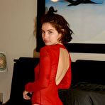 Third pic of Gigi Matthews Red Sheer Bodysuit