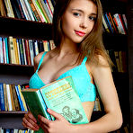 First pic of Mila Azul Naked chick reads books @ Met Art - CUTEGIRLPORN.COM