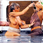 Fourth pic of Beautifully dressed Christina Lee and Dionne Darling get in the pool after fun with champagne