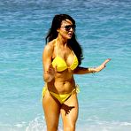 Second pic of Lizzie Cundy in yellow bikini in Barbados