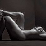 Third pic of Ashley Graham fully nude black-&-white images