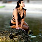 Second pic of Ashley Graham in black bikini during photoshoot