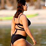 Third pic of Ashley Graham in black bikini during photoshoot