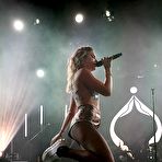 Third pic of Tove Lo flashing her nude boobs on a stage