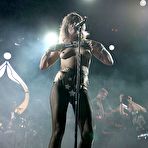 Fourth pic of Tove Lo flashing her nude boobs on a stage