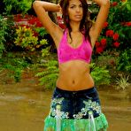 First pic of Stacked Venezuelan teen girl Karla Spice poses outdoors in pink bra and panties