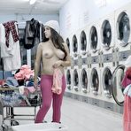 Second pic of Titty teen fucks voyeur at laundromat