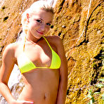 First pic of Long legged european bikini babe Jennifer Love gets double stuffed in the sun