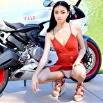 Second pic of Scarlet FTV turns into a lady in red on a motorbike - FTV Girls Pics