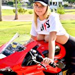 First pic of Gabbie FTV poses on a motorbike in the park - FTV Girls Pics