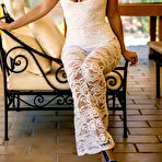 Second pic of Brook Wright in White Lace Pants