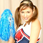 First pic of Petite Busty Cheerleader Belle With Pigtailed Slowly Gets Naked
