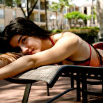 Fourth pic of Cutie Adriene Macedo teasing poolside in Zishy pics | Erotic Beauties