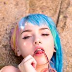 Fourth pic of Suicide girl with rainbow hair showing bubble butt in sexy bikini pics | Erotic Beauties