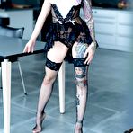 First pic of Tattooed suicide girl Drew teasing in lingerie and pigtails | Erotic Beauties