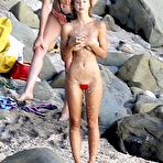 Third pic of Alexis Ren Topless Nude Beach Photos