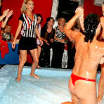 Fourth pic of Francesca Felucci and her opponent lose their bikini top while wrestling in oil
