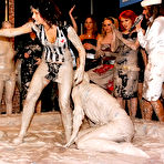 Second pic of Dionne Darling and Lucy Cornet wrestle in the mud and reveal it all in front of female audience
