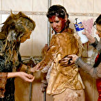 Third pic of Kinky girls Amanda Vamp and Barbara Sweet  getting wet and messy in the bathroom