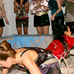 Fourth pic of Gioia Biel gives clothed muddy wrestling a try at the all girl fetish party
