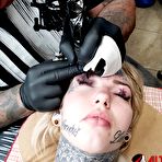 Third pic of Amber Luke Getting Eye Lid Tattoos