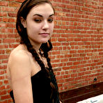 Fourth pic of Slim brunette girl Sasha Grey gets tied with red ropes and dunked in outdoor bathtub