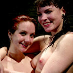 Fourth pic of Nude wet slave girls Pinky Lee and Dana DeArmond have sex on the floor and in water tank