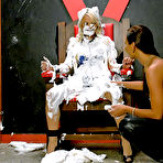Second pic of Tied to chair blonde Nicky Angel gets covered in whipped cream from top to toe