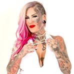 Second pic of Evilyn Ink With a Sexy White Dress - Photoshoot