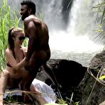 First pic of Beautiful white chick gets blacked by waterfall - AmateurPorn
