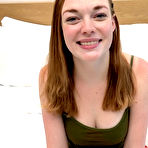First pic of Pale ginger teen with big perfect tits in POV blowjob porn casting - AmateurPorn