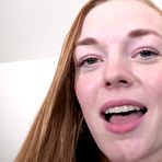 Second pic of Pale ginger teen with big perfect tits in POV blowjob porn casting - AmateurPorn