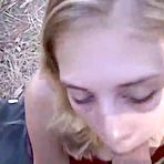 Second pic of Young blonde amateur sucking a big cock outside - AmateurPorn