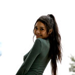 Second pic of Soledad Lomas Hot Leggy Latina in a Sweater Dress