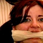 Second pic of tied-and-gagged.com | 23 YR OLD REAL ESTATE BROKER IS WRAP BONDAGE TAPE GAGGED, MOUTH STUFFED, CLEAVE GAGGED, HANDGAGGED, BANDANNA GAGGED, GAGS ON A SPONGE, GAG-TALKING, NYLON COVERED BARE FEET AND TIED TO A CHAIR