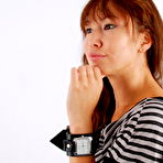 Second pic of WatchGirls.net | Evita wearing a huge Friis watch