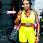 First pic of Naomi Foxxx Oiled Ebony Milf in the Gym