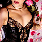 Second pic of Valentina Nappi Exotic Lingerie Model in a Bed of Roses