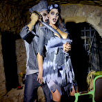Second pic of SHARKYS scary photoset with Halloween WITCH blue
