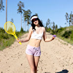 First pic of Sasha Jane plays badminton and masturbates in the blistering sun
