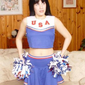 Nude porn Pics with Cheerleader Panty Tease