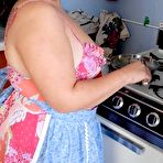 Fourth pic of Chubby Loving - Fat Bigtits Brunette Teasing In Kitchen