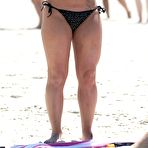 Third pic of Deena Nicole Cortese in black bikini on the beach