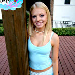 First pic of Blonde tease Skye loves to tease with her perky teenage tits and her tight round perfect ass outdoors