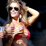 Second pic of LeAnn Rimes shows side of boob in red bikini in Malibu