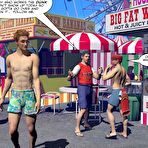 Third pic of Innocent boy and gay perverts at carnival: 3D gay comics and cartoon porn story about the first time gay sex